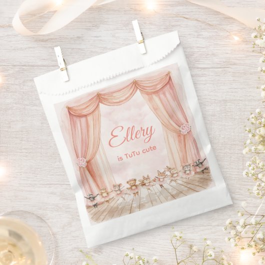 🦊🐰ウッドラ🩰ンドバレリーナパーティーの好意バッグ フェイバーバッグ (クリップ留めされた状態)