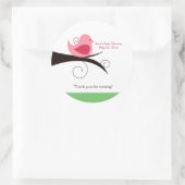 ウッドランドバーディ（ピンク）赤ちゃんシャワー特典シール ラウンドシール (バッグ)