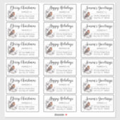 ウッドランドバードクリスマスホリデー住所 シール (シート)