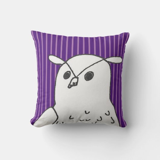 ウッドランドバードパープルキュートフクロウ クッション (正面)