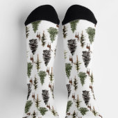 ウッドランドパインスプルスツリーフォレストスタグトナカイ ソックス (上部)