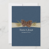 ウッドランドパインズネイビーブルー結婚ズ 招待状 (正面)