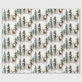 ウッドランドパインフォレストトナディアスタッグ&ドエディアー ラッピングペーパー (フラット)