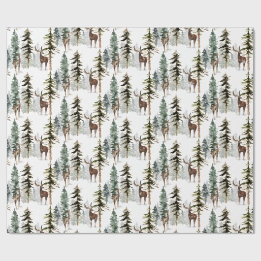 ウッドランドパインフォレストトナディアスタッグ&ドエディアー ラッピングペーパー (フラット)