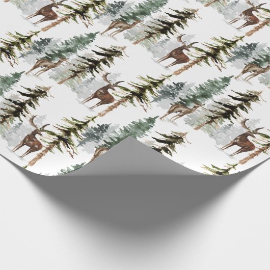 ウッドランドパインフォレストトナディアスタッグ&ドエディアー ラッピングペーパー (角)