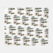 ウッドランドパインフォレストトナディアスタッグ&ドー フリースブランケット (正面(横))