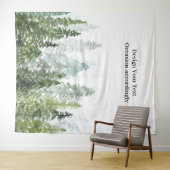 ウッドランドパインフォレスト壁壁画の背景 タペストリー (インサイチュ(横))