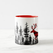 ウッドランドパインフォレスト水牛プレイドスタグディアー ツートーンマグカップ (中央)