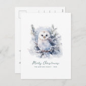 ウッドランドパインフクロウ聖降誕祭 シーズンポストカード (正面/裏面)