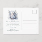 ウッドランドパインフクロウ聖降誕祭 シーズンポストカード (裏面)