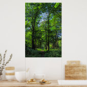 ウッドランドパス。ウェールズ、カーディフ、ブラックワイア・ウッズ。 ポスター (キッチン)