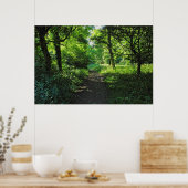 ウッドランドパス。ウェールズ、カーディフ、ブラックワイア・ウッズ。 ポスター (キッチン)