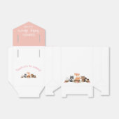 ウッドランドパーソナライズされたアニマルベビーガールシャワー フェイバーボックス (折り畳みなし)