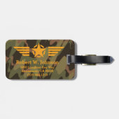 ウッドランドパーソナライズされたカモフラージュ制服 ラゲッジタグ (裏面横)