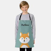 ウッドランドパーソナライズされたキツネキッズエプロン エプロン (着用した状態)