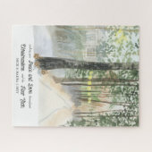 ウッドランドパーソナライズされたパスウォーターカラークリスマス ジグソーパズル (横)