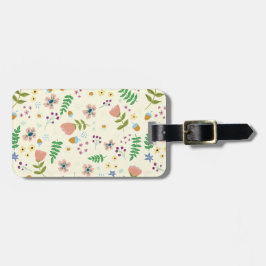 ウッドランドパーソナライズされたフローラクリームラゲージタグ ラゲッジタグ