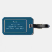 ウッドランドパーソナライズされたフローラネイビーブルーラゲージタグ ラゲッジタグ (裏面横)