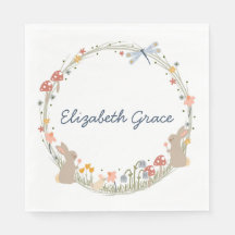 ウッドランドパーソナライズされたベイビーシャワーナプキン