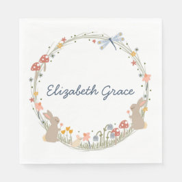 ウッドランドパーソナライズされたベイビーシャワーナプキン スタンダードランチョンナプキン