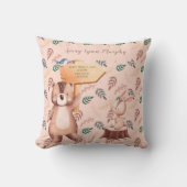 ウッドランドパーソナライズされたベビー子供部屋枕 クッション (正面)