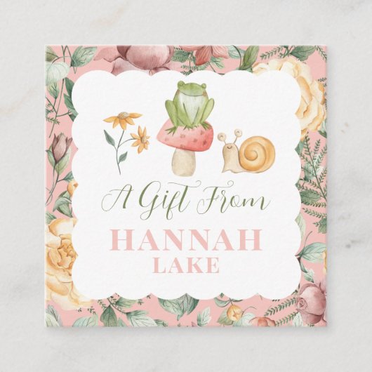 ウッドランドパーソナライズされた妖精フローラガールズギフト エンクロージャーカード (正面)