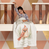 ウッドランドパーソナライズされた子供部屋（鳥）ショウジョウコウカンチョウ前向き シェルパブランケット