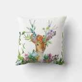 ウッドランドパーソナライズされた鹿ピロー – フローラボウ クッション (裏面)