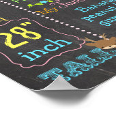 ウッドランドパーティーの最初の誕生日の女の子のサインのポスター ポスター (角)