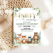 ウッドランドパーティークリーチャーテーマ誕生日 招待状