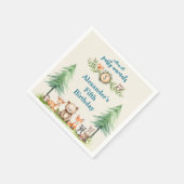 ウッドランドパーティー動物の誕生日パーティーへの招待 スタンダードカクテルナプキン (角)