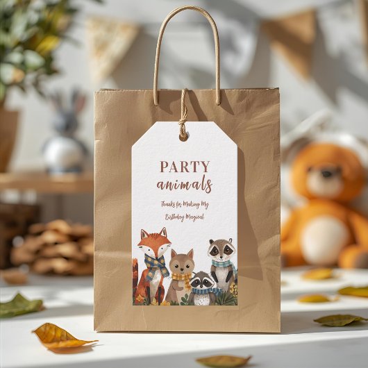 ウッドランドパーティー動物誕生日森林動物 ギフトタグ