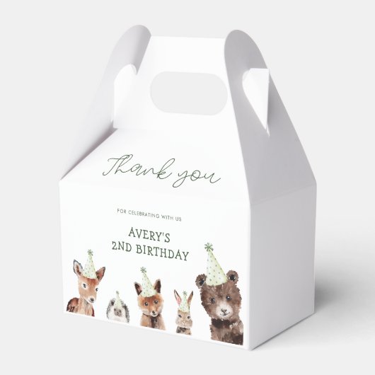 ウッドランドパーティー動物誕生日 フェイバーボックス (正面サイド)