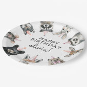 ウッドランドパーティー動物誕生日 ペーパープレート (アングル)