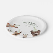 ウッドランドパーティー動物誕生日 ペーパープレート (アングル)