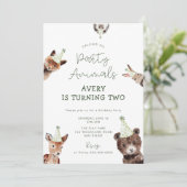 ウッドランドパーティー動物誕生日 招待状 (スタンド正面)