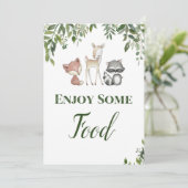 ウッドランドパーティー楽しむサイン – 食品サイン5x7 招待状 (スタンド正面)