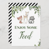 ウッドランドパーティー楽しむサイン – 食品サイン5x7 招待状 (正面/裏面)