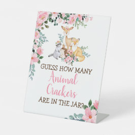 ウッドランドパーティー装飾女の子の赤ちゃんシャワーゲーム 台座サイン