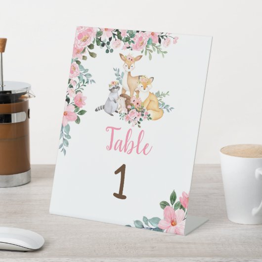 ウッドランドパーティー装飾赤ちゃんシャワーテーブルNo. 台座サイン (インサイチュ)