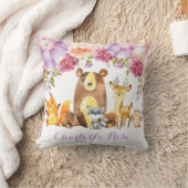 ウッドランドパープルフローラベビーガール子供部屋デコール クッション (ブランケット)