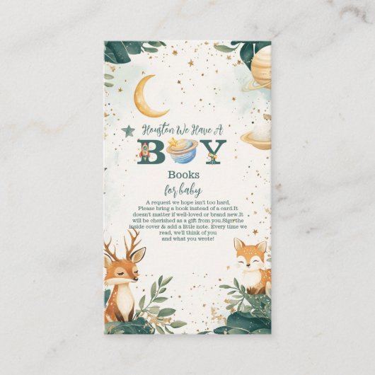 ウッドランドヒューストンベビーの少年の本がある エンクロージャーカード (正面)