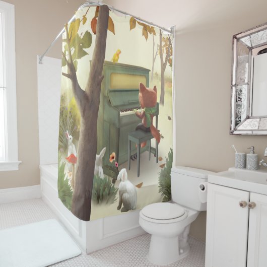 ウッドランドピアニスト シャワーカーテン (インサイチュ)