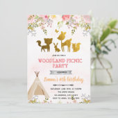 ウッドランドピクニックパーティの招待状 招待状 (スタンド正面)