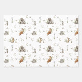 ウッドランドピクニック | フォレストアニマルベイビーシャワー ラッピングペーパーシート (正面)
