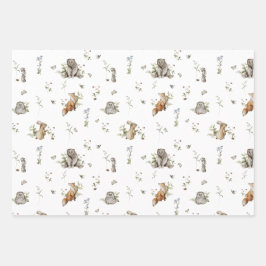 ウッドランドピクニック | フォレストアニマルベイビーシャワー ラッピングペーパーシート