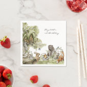 ウッドランドピクニック |森の動物の誕生日パーティー スタンダードカクテルナプキン (インサイチュ)