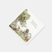 ウッドランドピクニック |森の動物の誕生日パーティー スタンダードカクテルナプキン (角)