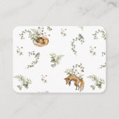 ウッドランドピクニック |森林動物おむつラッフル エンクロージャーカード (裏面)