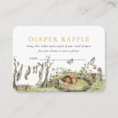 ウッドランドピクニック |森林動物おむつラッフル エンクロージャーカード (正面)
